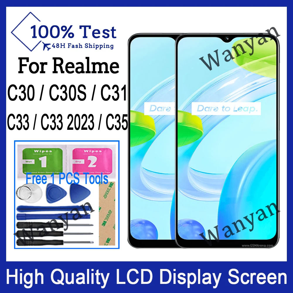 Оригинальный Для Realme C30 C30S C31 C33 ЖК-дисплей с Сенсорным экраном, Дигитайзер Для C33 2023 C35, Запасные Части для ЖК-дисплея