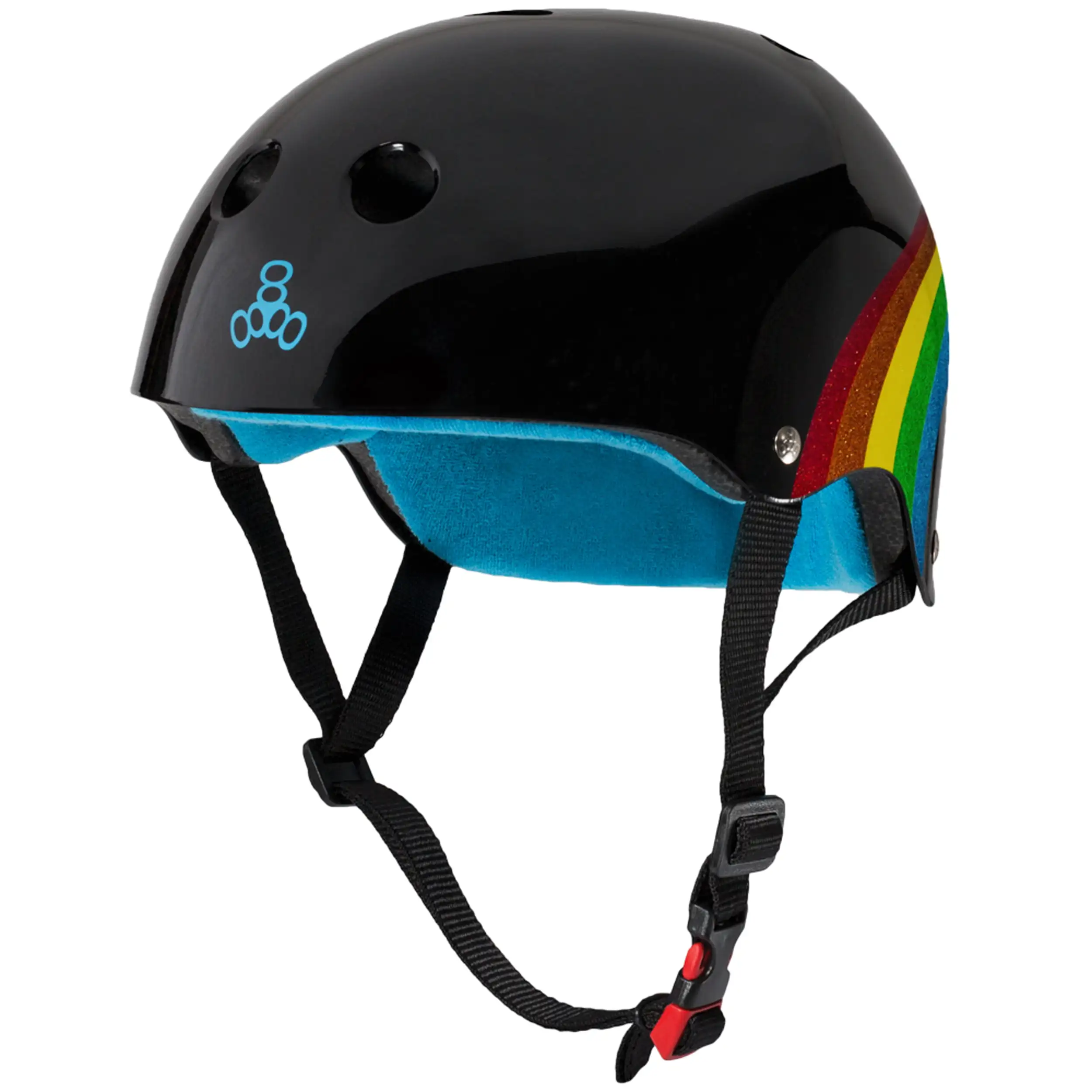 Сертифицированный шлем для защиты от пота, мультиспортивных коньков и велосипедов, черный Радужный шлем для детей