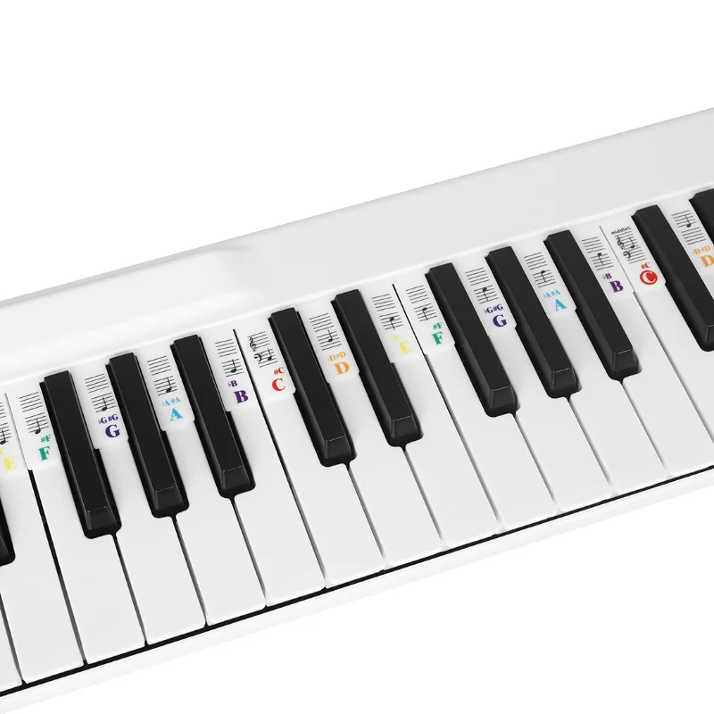 61-88 Клавиш Пианино Наклейки для начинающих Съемные Наклейки для нот Пианино Многоцветные для детей, обучающихся Игре на фортепиано