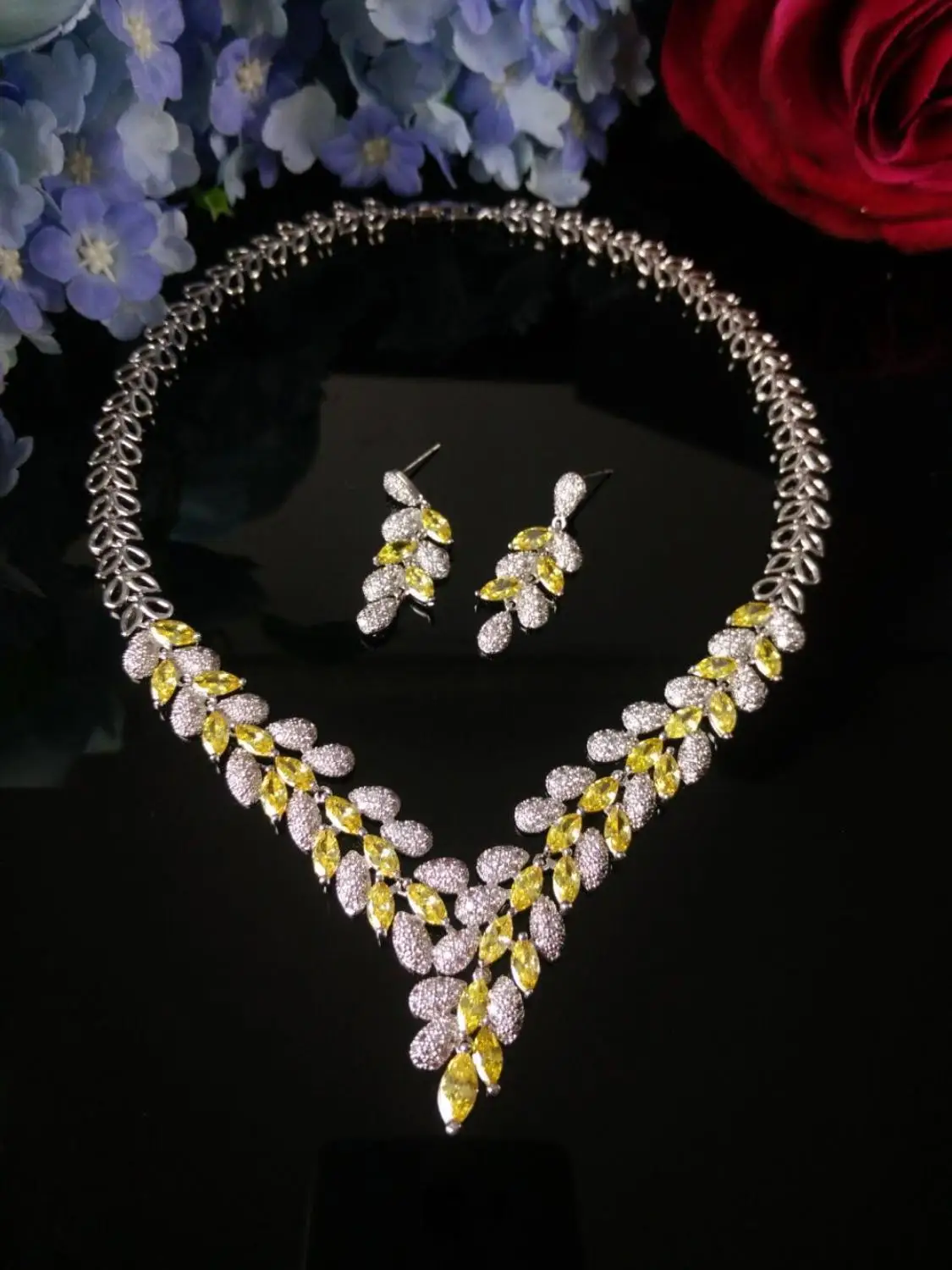HIBRIDE AAA Прозрачное ожерелье с кубическим цирконием, Серьги, ювелирные наборы, CZ, Камень Циркон, Наборы свадебных украшений для невест N-1060
