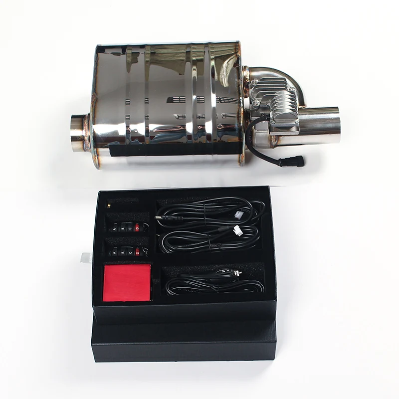 Универсальный электроклапанный глушитель гоночного автомобиля с одним входом и одним выходом, модель 2 в 1, гоночный эффект