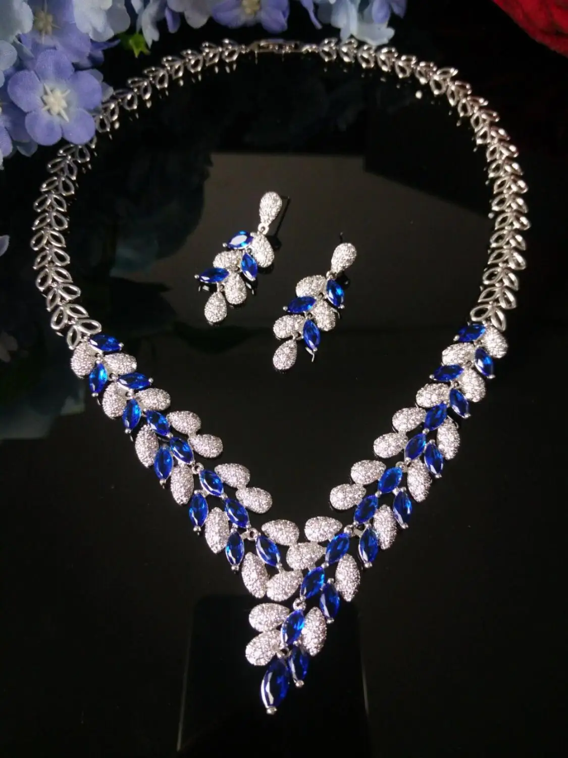 HIBRIDE AAA Прозрачное ожерелье с кубическим цирконием, Серьги, ювелирные наборы, CZ, Камень Циркон, Наборы свадебных украшений для невест N-1060