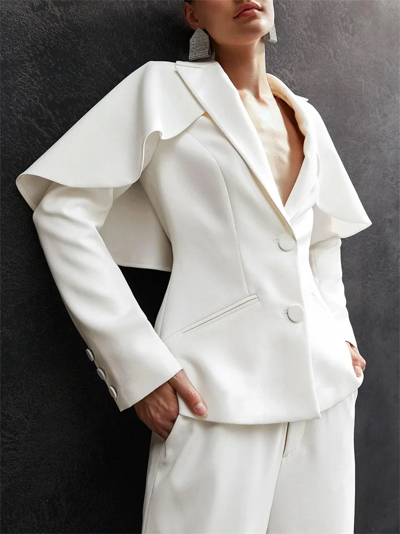 Модный женский костюм, комплект брюк из 2 предметов, блейзер с запахом, платье для выпускного вечера, вечерний жакет, сшитое на заказ весеннее пальто 2023 женский костюм
