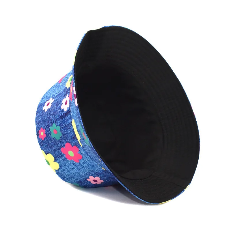 Панама-ведро с цветочным принтом, панама, рыбацкие шляпы для женщин, летняя складная пляжная уличная кепка с двойными бортами, модная