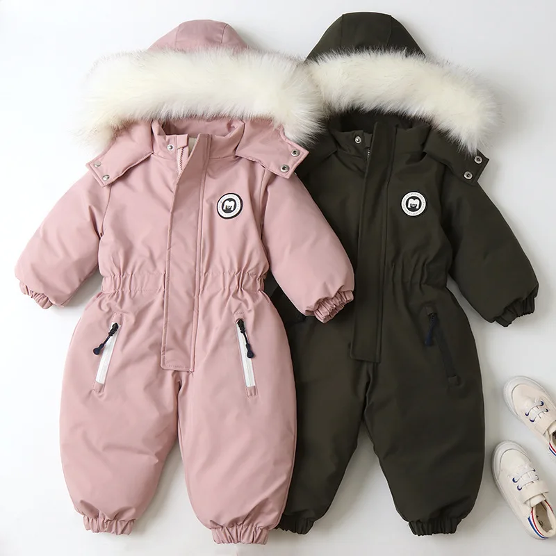 Одежда для новорожденных, Зимний Детский Комбинезон для Младенцев, одежда для маленьких Девочек, теплый Хлопковый комбинезон с капюшоном Для Мальчиков, Детские Комбинезоны для Детей -30 ℃