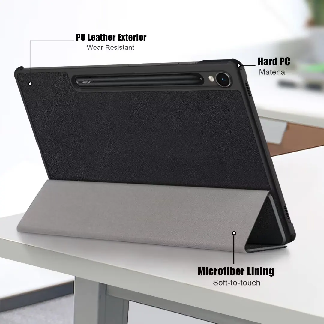 Чехол для планшета Samsung Galaxy Tab S9 Plus S9 Ultra Magnetic Smart Leather Stand Cover Защитная Задняя крышка для Galaxy Tab S9